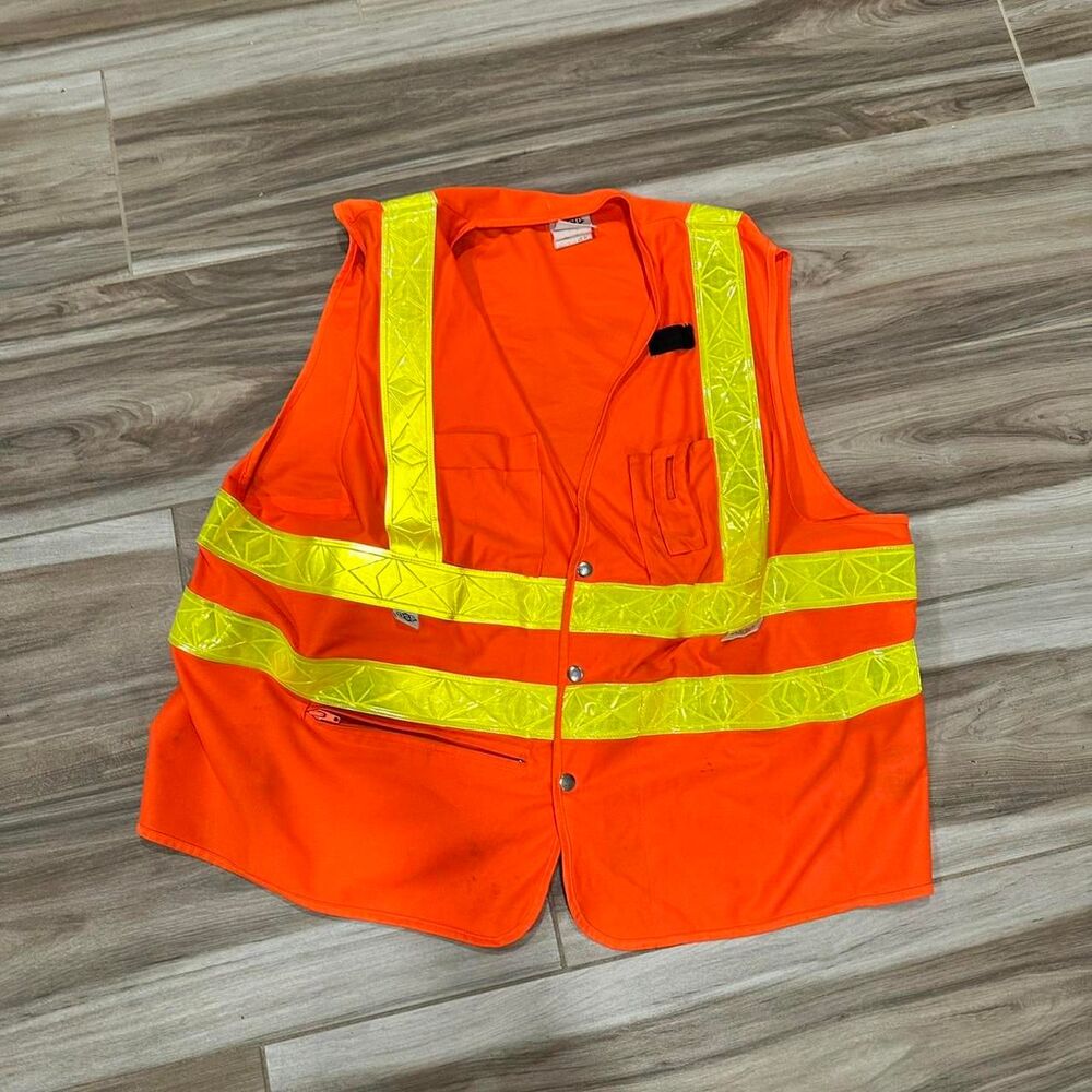 Men's Orange Construction Vest Gilet